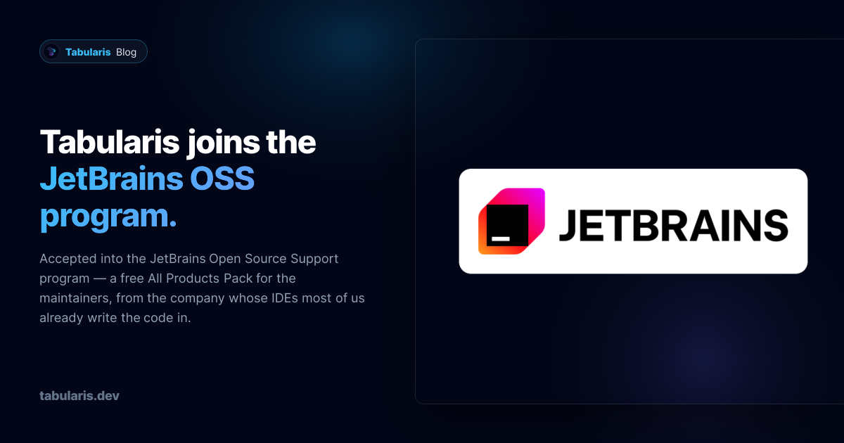 Tabularis Joins the JetBrains Open Source Program