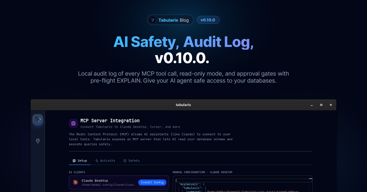 AI Safety, Audit Log and Approval Gates: v0.10.0
