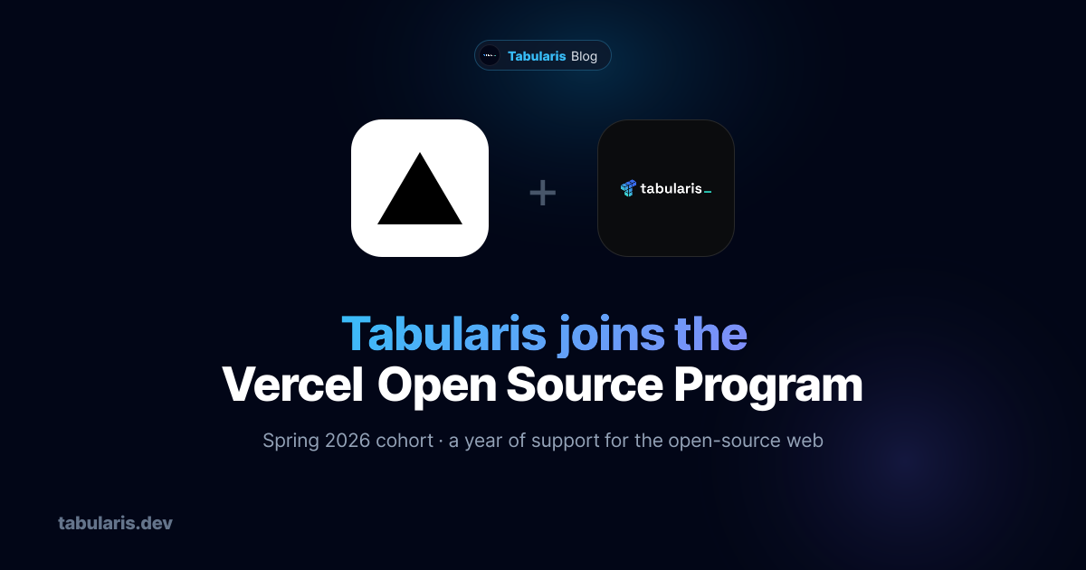 Tabularis Joins the Vercel Open Source Program