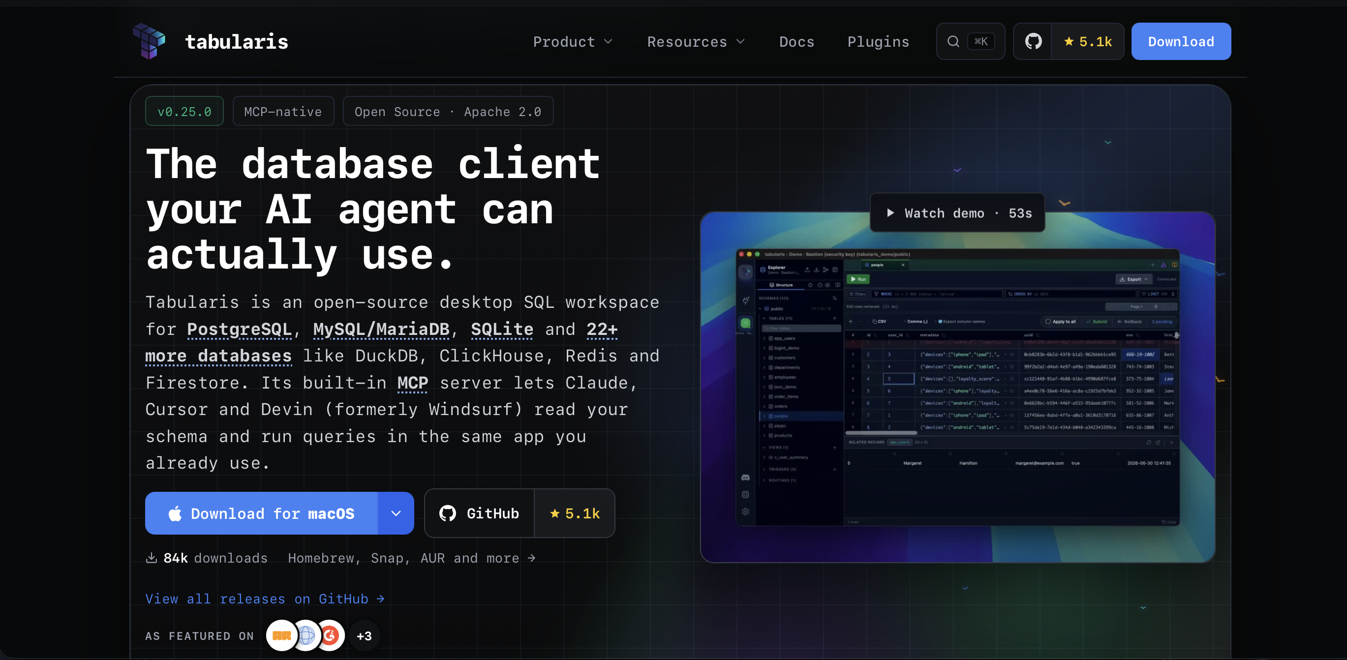 Homepage hero section before the redesign