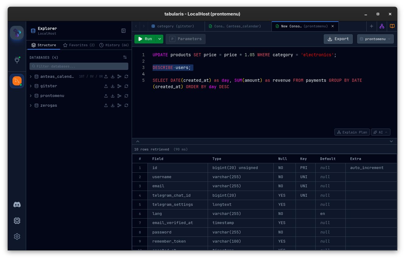 Explorer sidebar showing Structure, Favorites, and History tabs