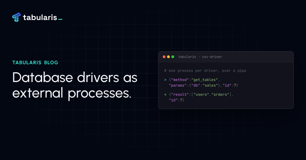 Database drivers as external processes