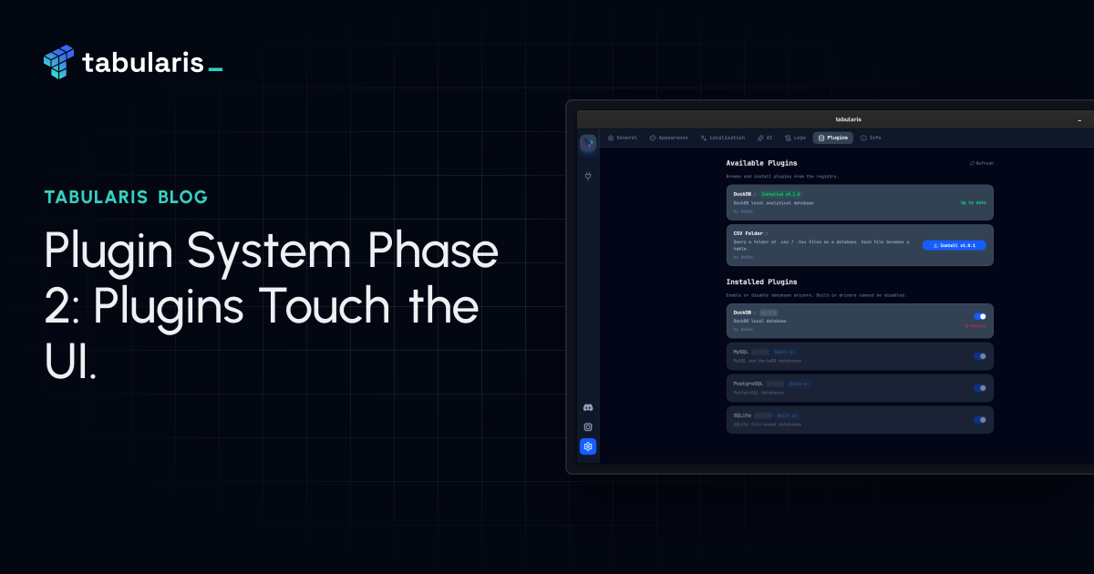 Phase 2 of the Plugin System: Plugins That Touch the UI