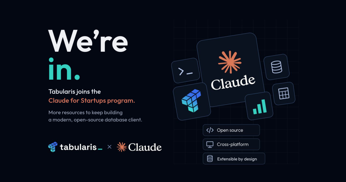 Tabularis Joins Claude for Startups