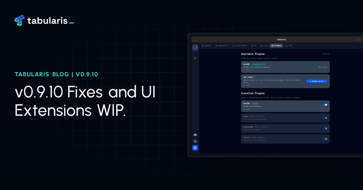 v0.9.10, UI Extensions in Progress, and Two Real Plugins