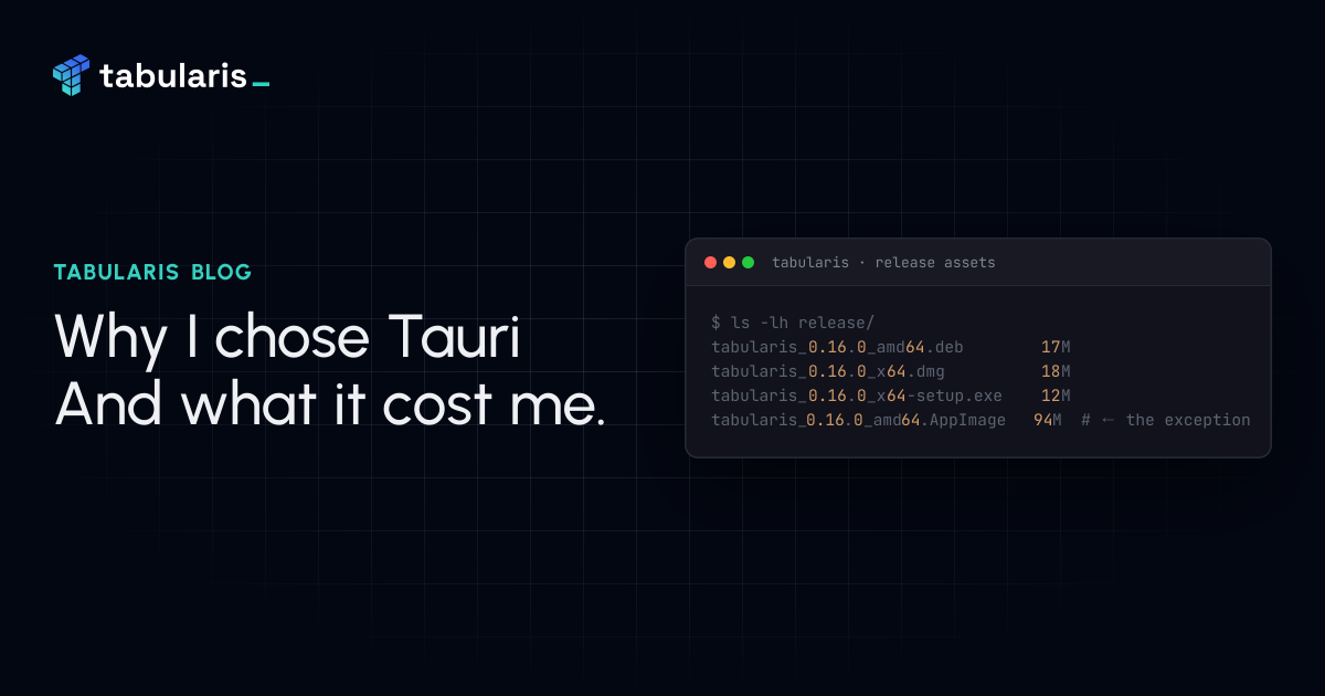 Why I chose Tauri, and what it cost me